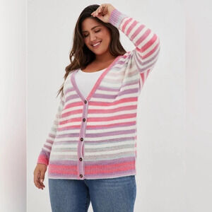Torrid size 0 multi colored striped cardigan